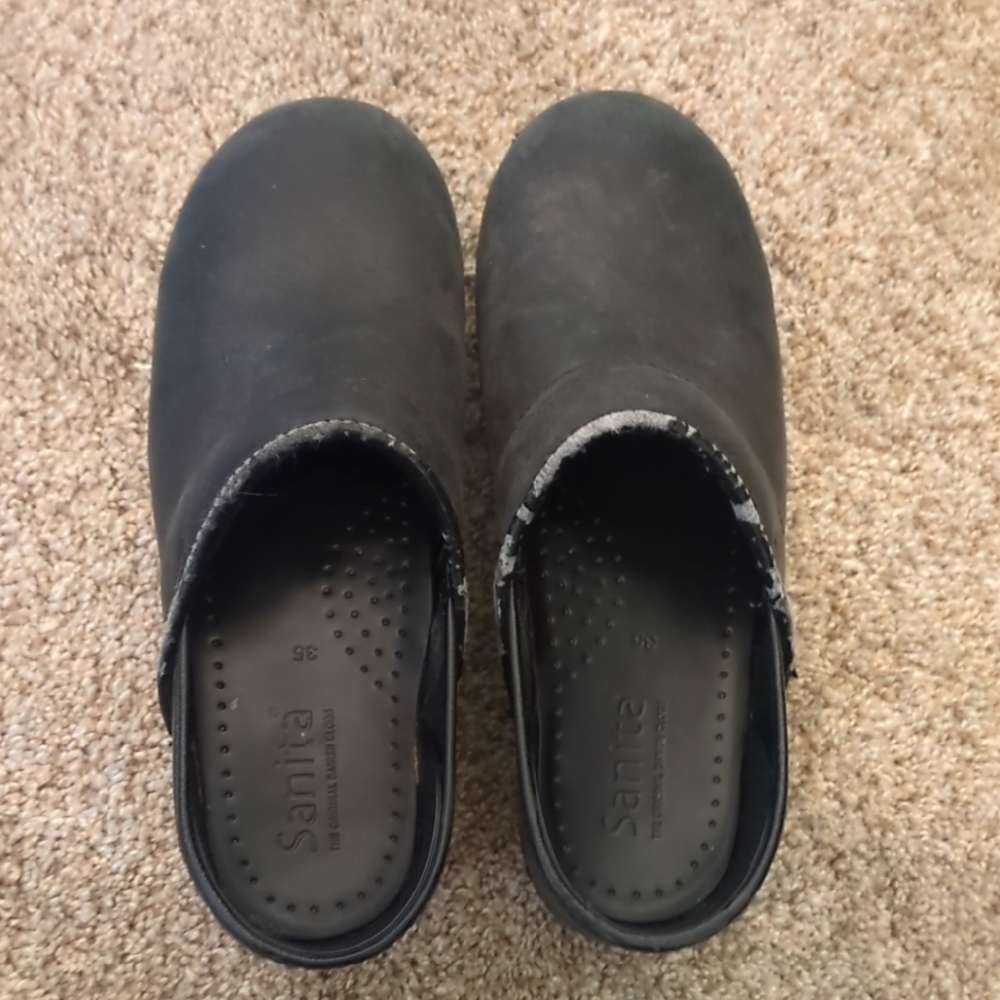 Sanita Womens Black Clogs